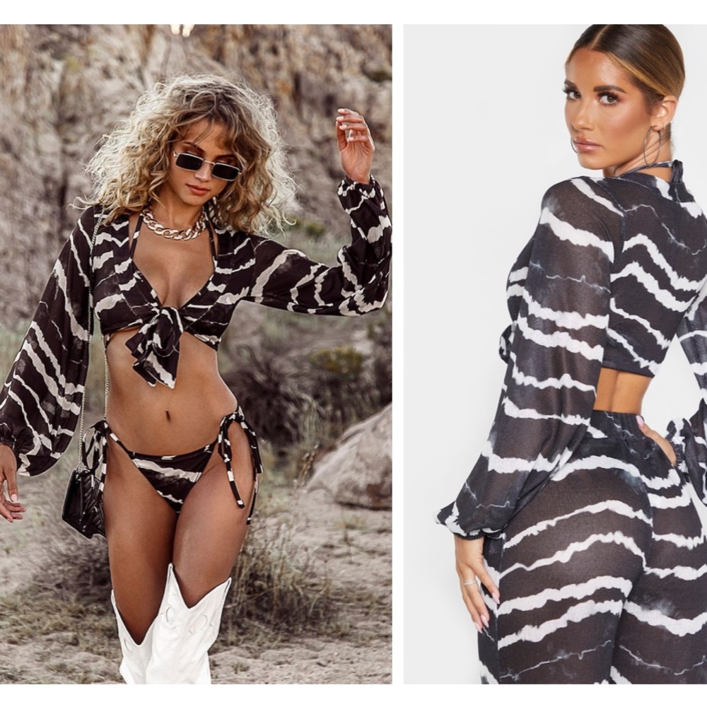 PrettyLittleThing Tie-Dye Two Piece Beach Set
